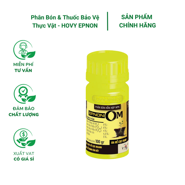 Phân bón EPNON OM giúp kích thích ra rễ cực mạnh, phục hồi bộ rễ, tạo nhiều rễ mới - chai 100 gr