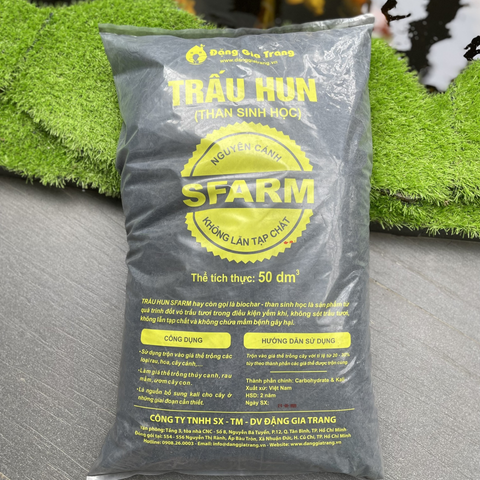 Giá thể trấu hun SFARM – Trấu hun sạch mầm bệnh, giữ ẩm, làm giá thể trồng rau mầm, hoa, ươm cây con