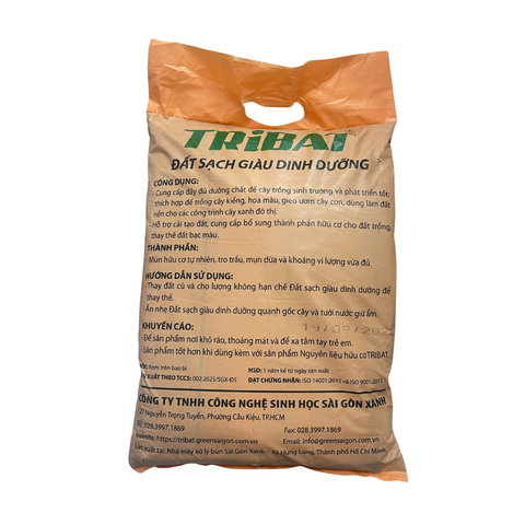 Đất sạch Tribat trồng cây giàu dinh dưỡng - Túi 6.5dm3