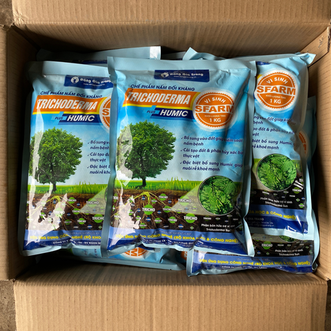 Chế phẩm Trichoderma Humic Plus SFARM (1kg) – Nấm đối kháng, cải tạo đất hiệu quả