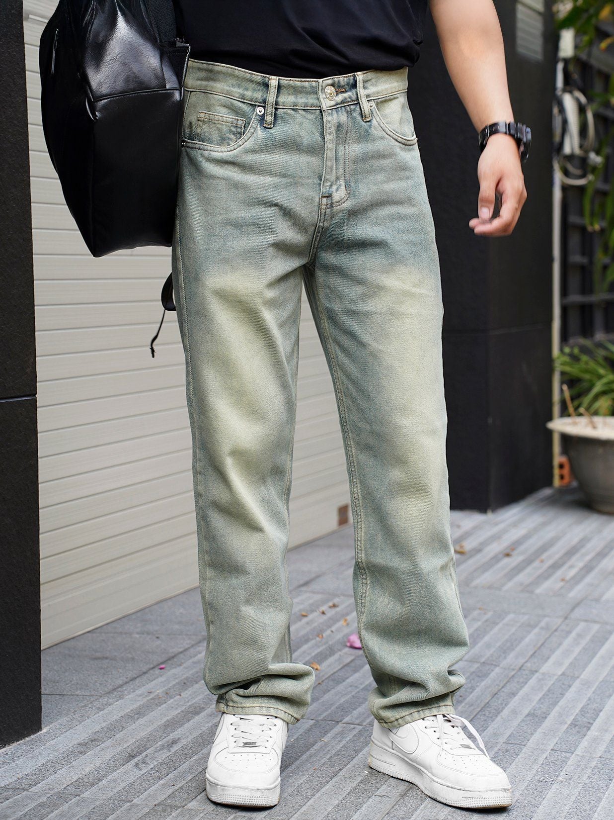  Quần jean straight moss 35 