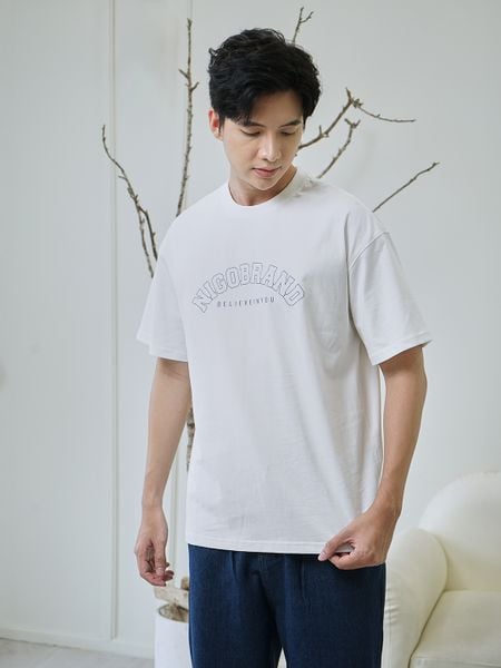  Áo thun over believ trắng 