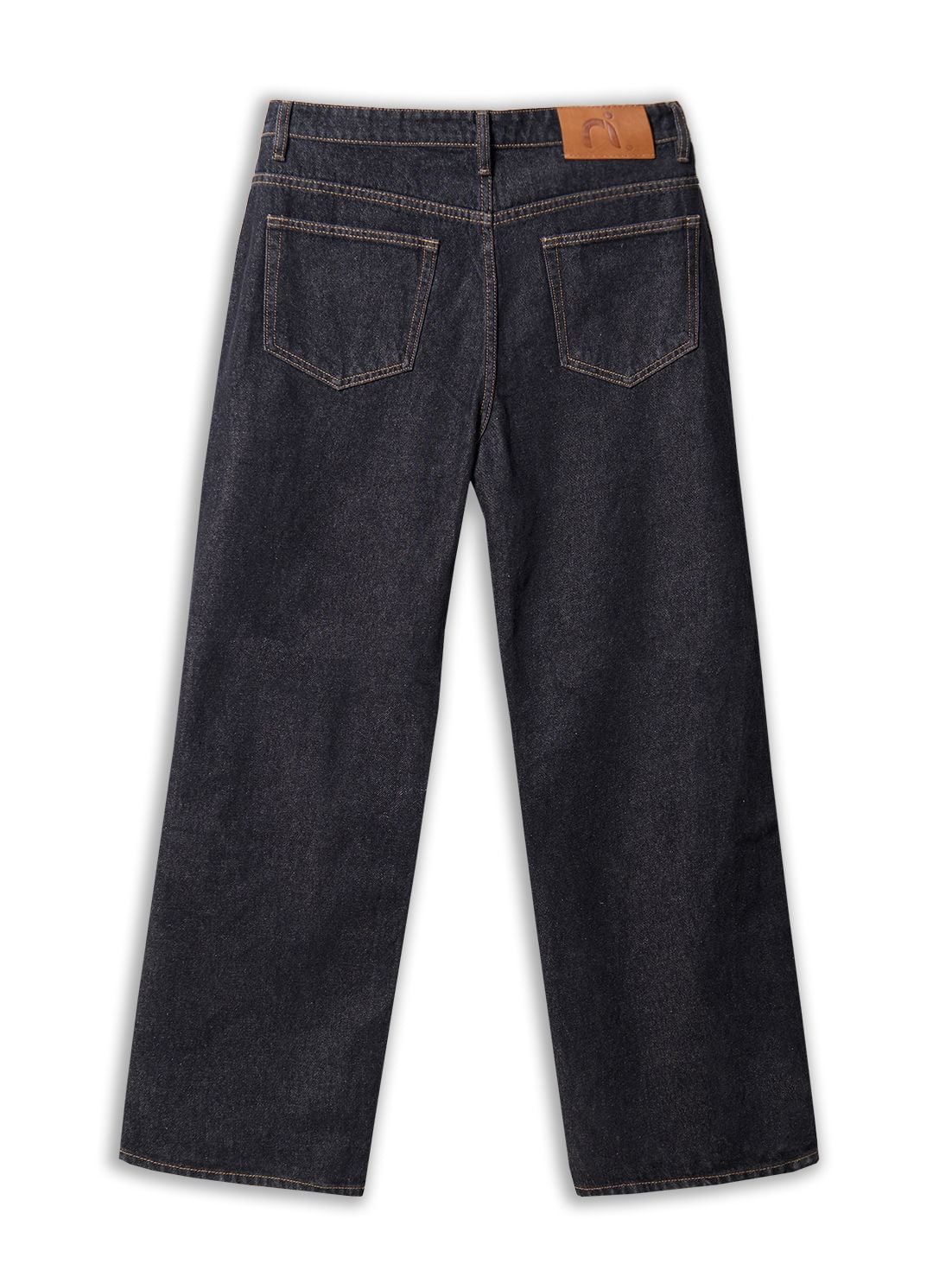  Quần jean wideleg raw black denim 64 