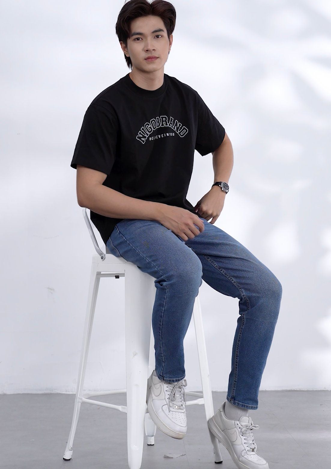  Áo thun over believ đen 