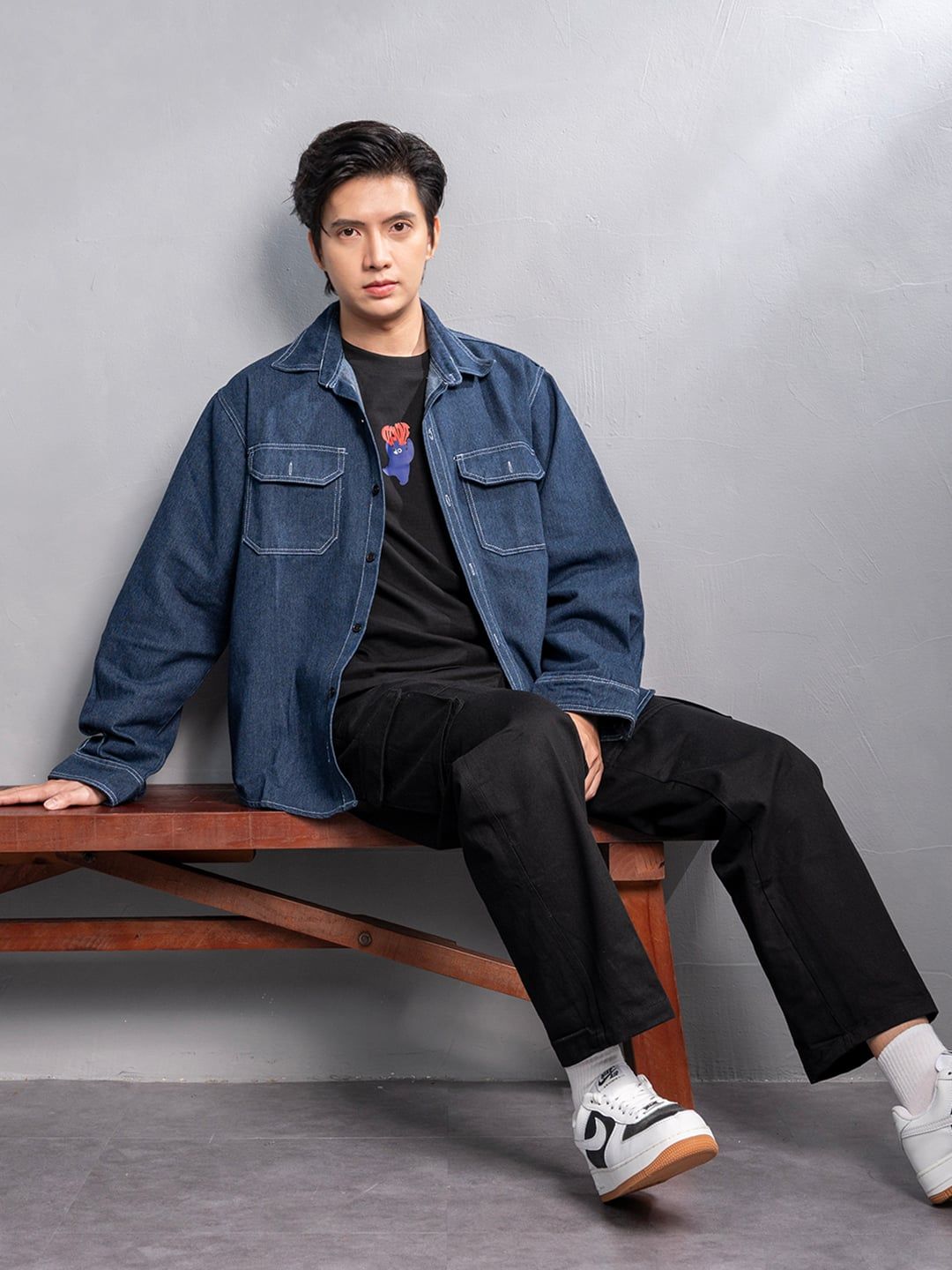  Sơ mi denim vintage blue 