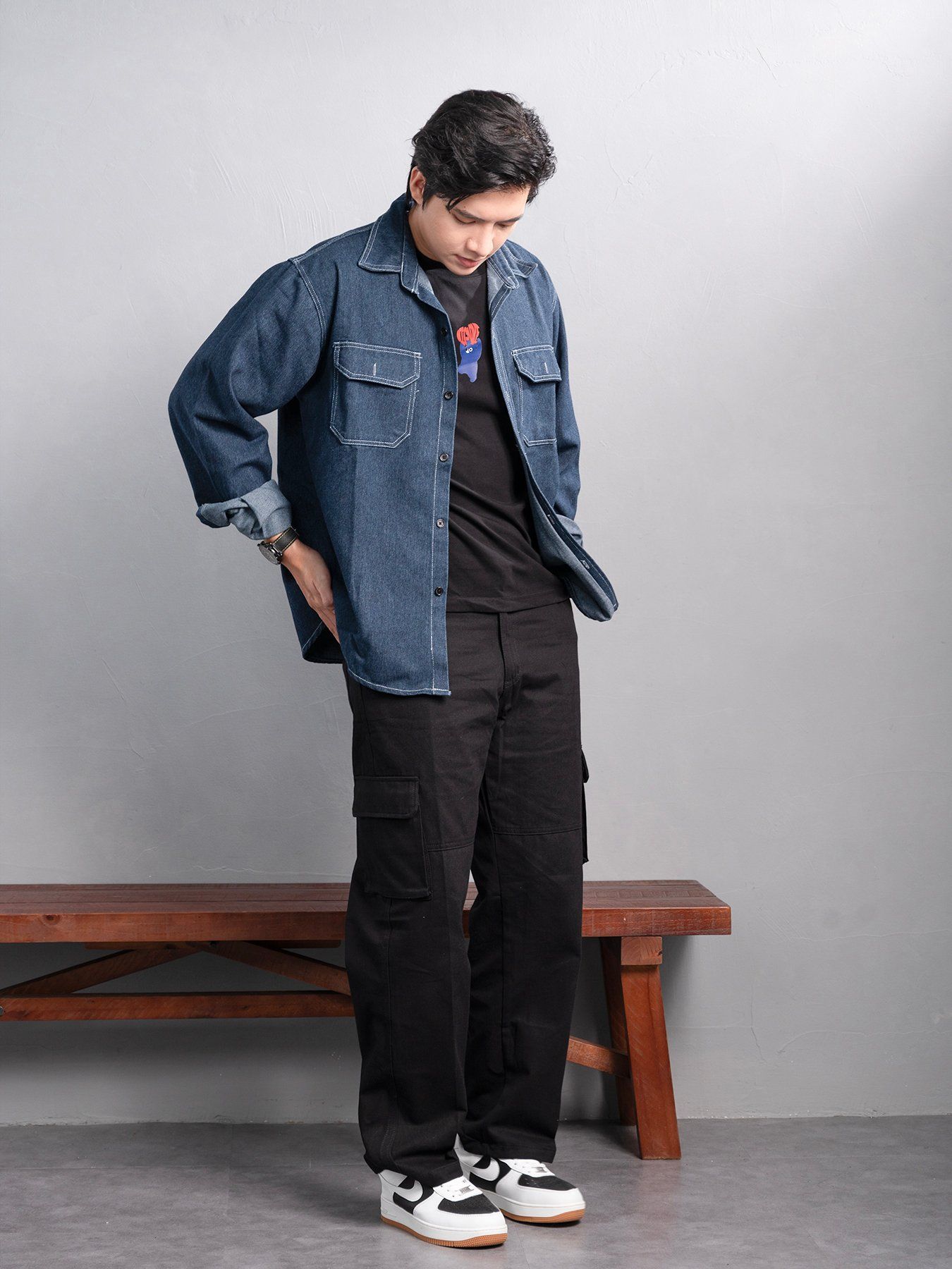  Sơ mi denim vintage blue 