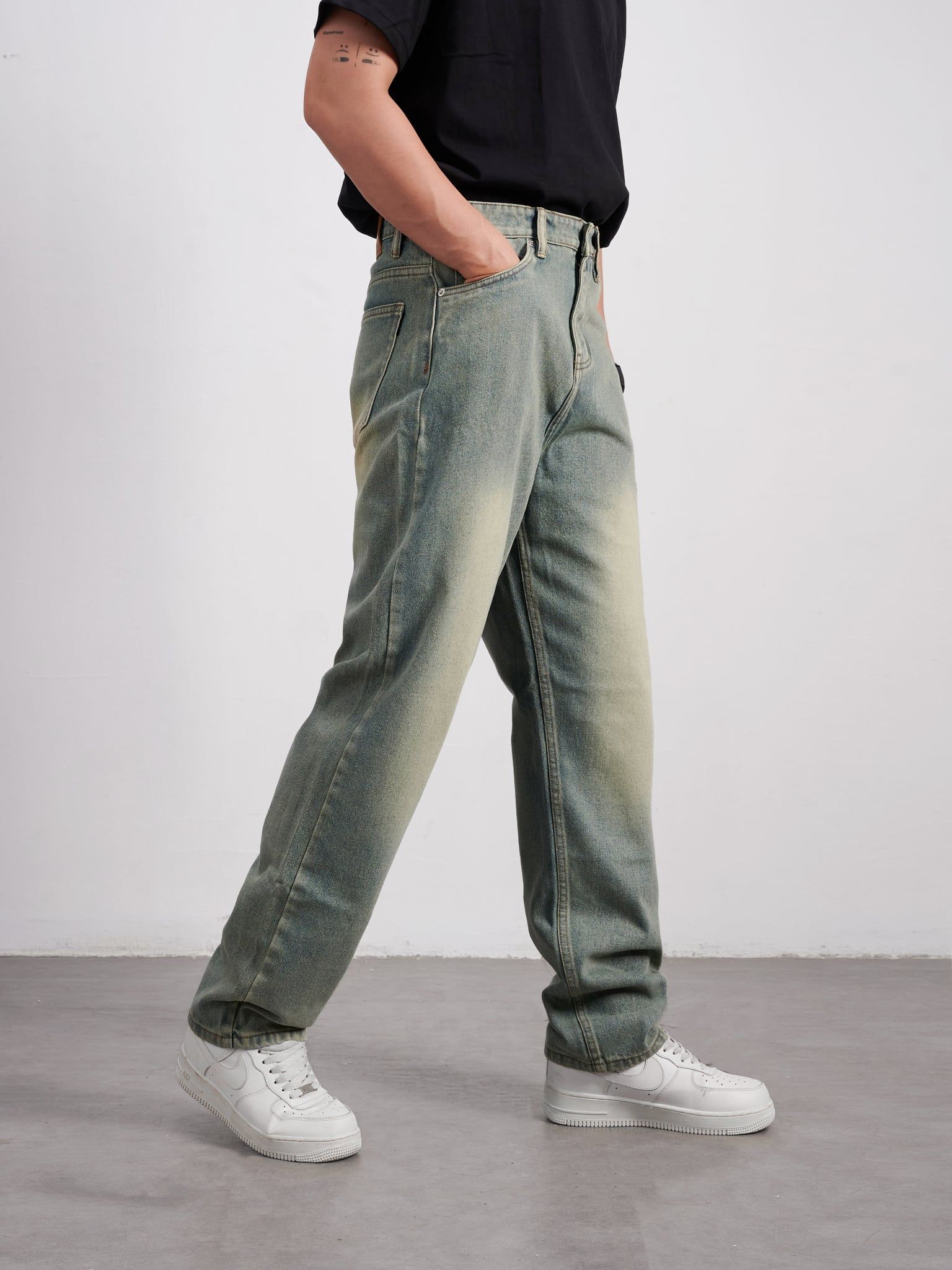  Quần jean straight moss 35 