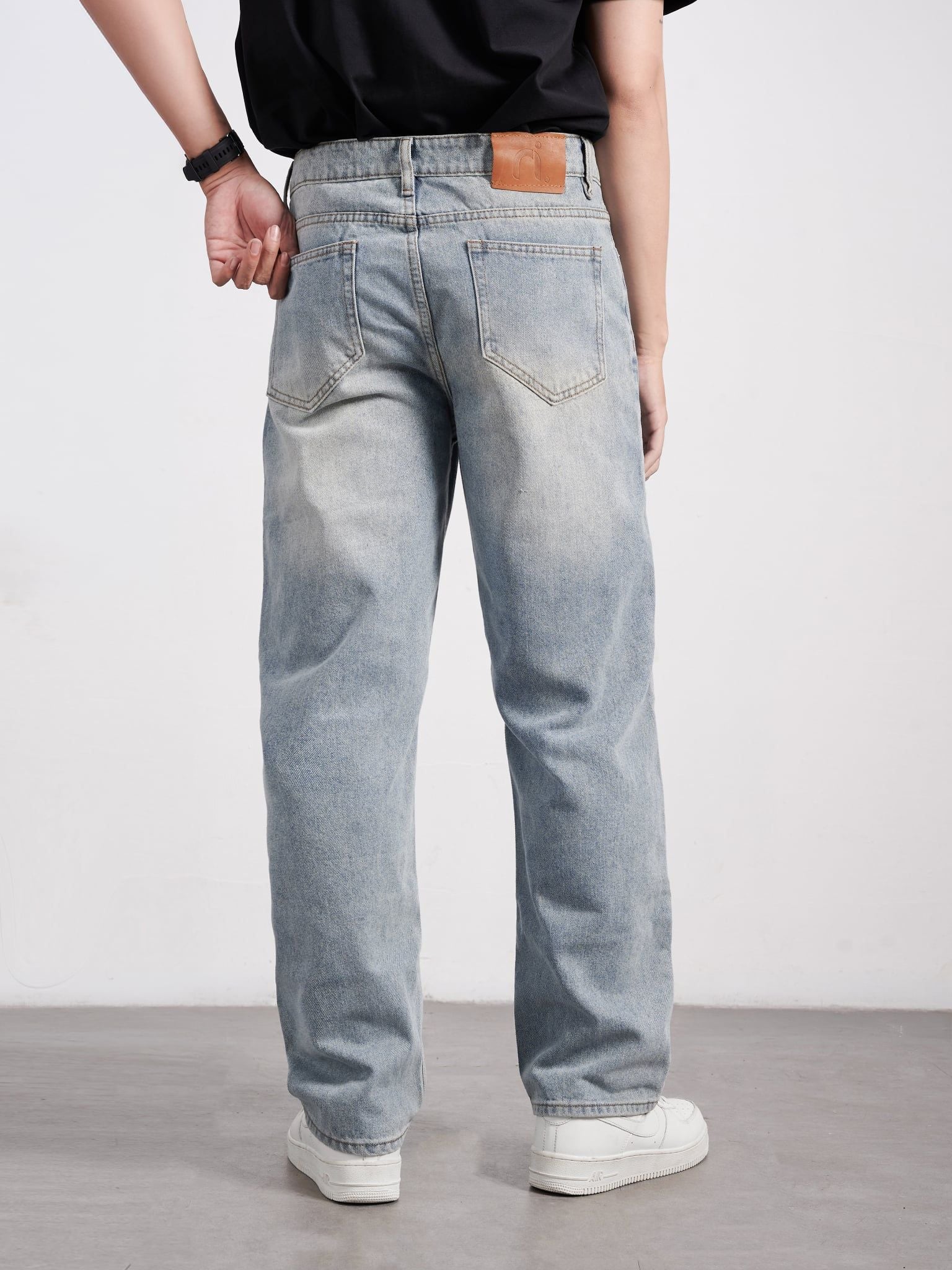  Quần jean straight grey mos 36 
