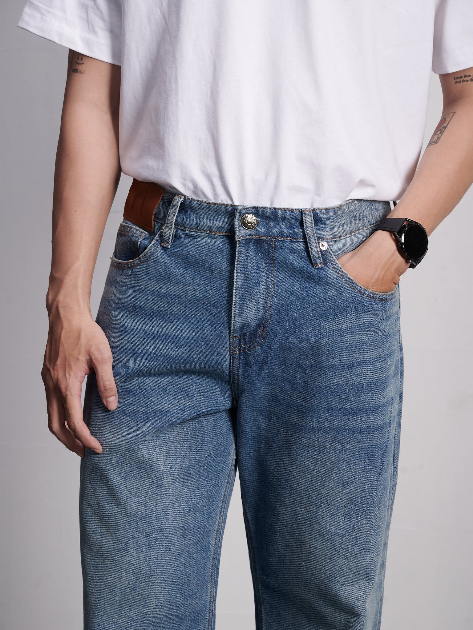  Quần jean ống rộng nigo midblue 61 