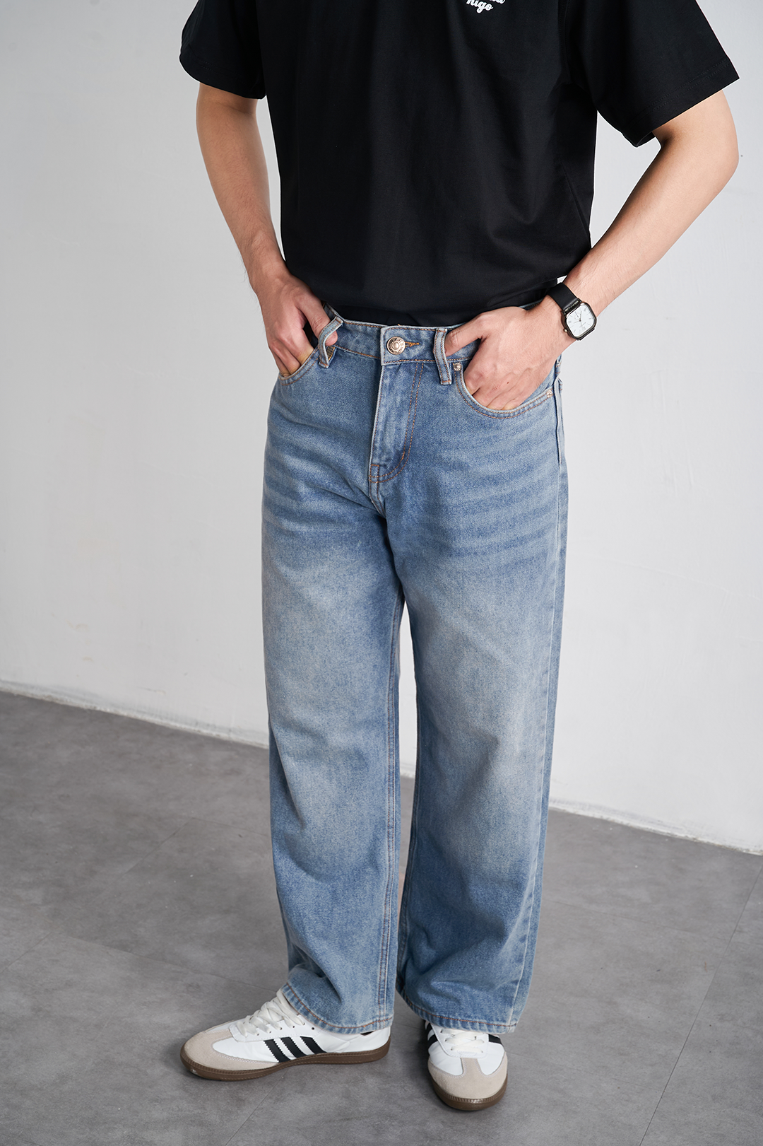  Quần jean ống rộng nigo midblue 61 