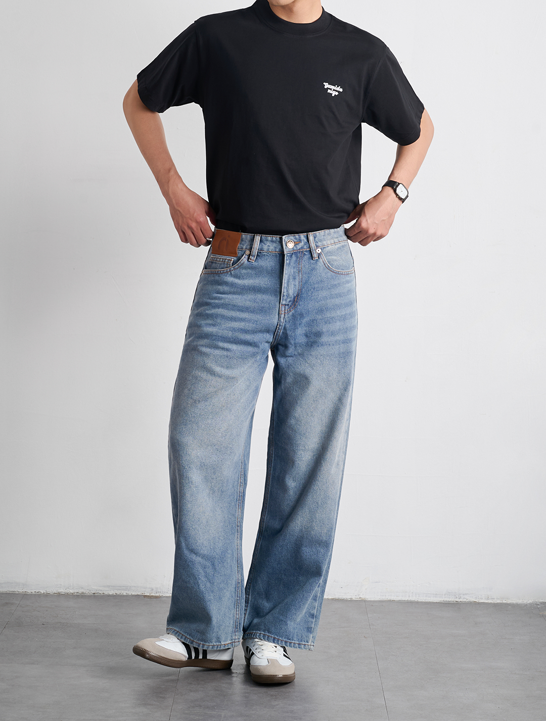  Quần jean ống rộng nigo midblue 61 