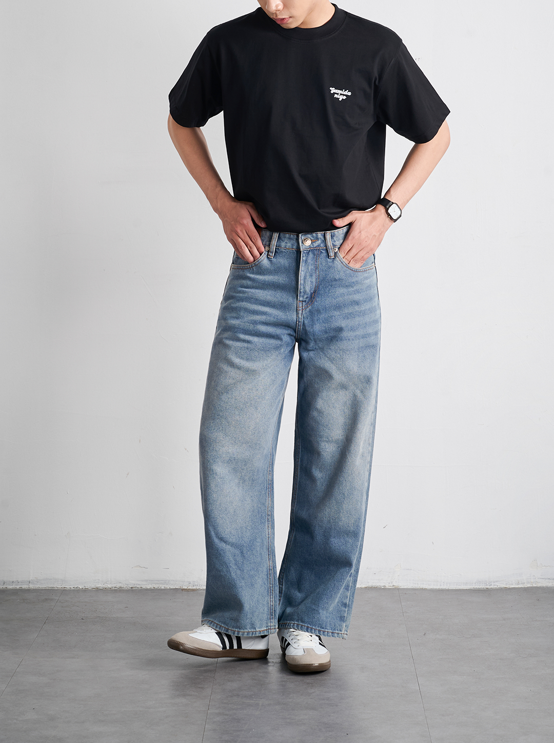  Quần jean ống rộng nigo midblue 61 