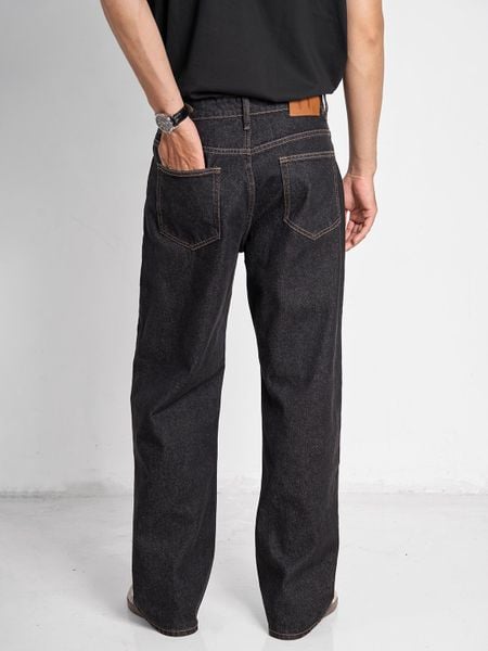  Quần jean wideleg raw black denim 64 