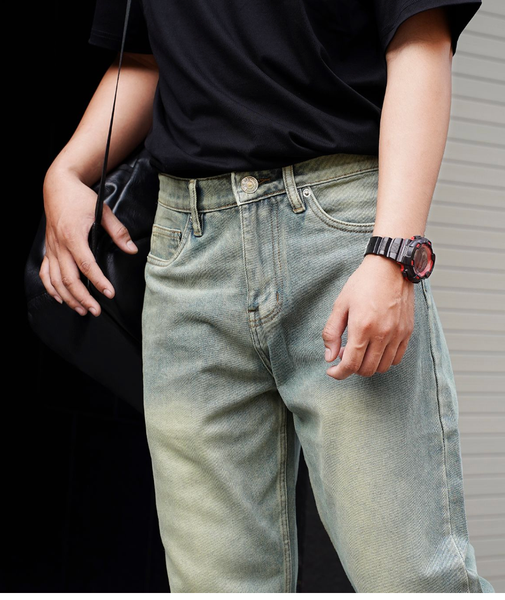  Quần jean straight moss 35 