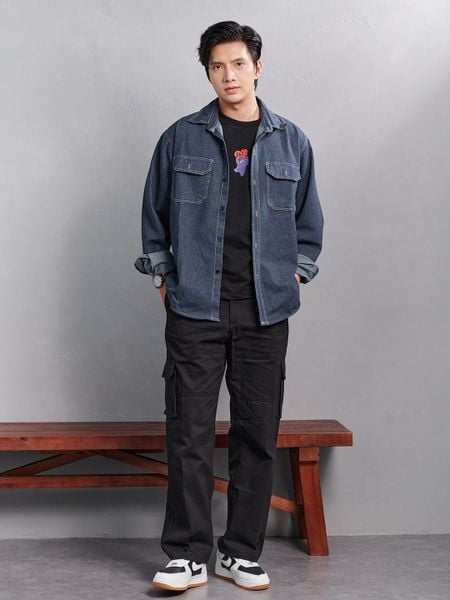  Sơ mi denim vintage blue 