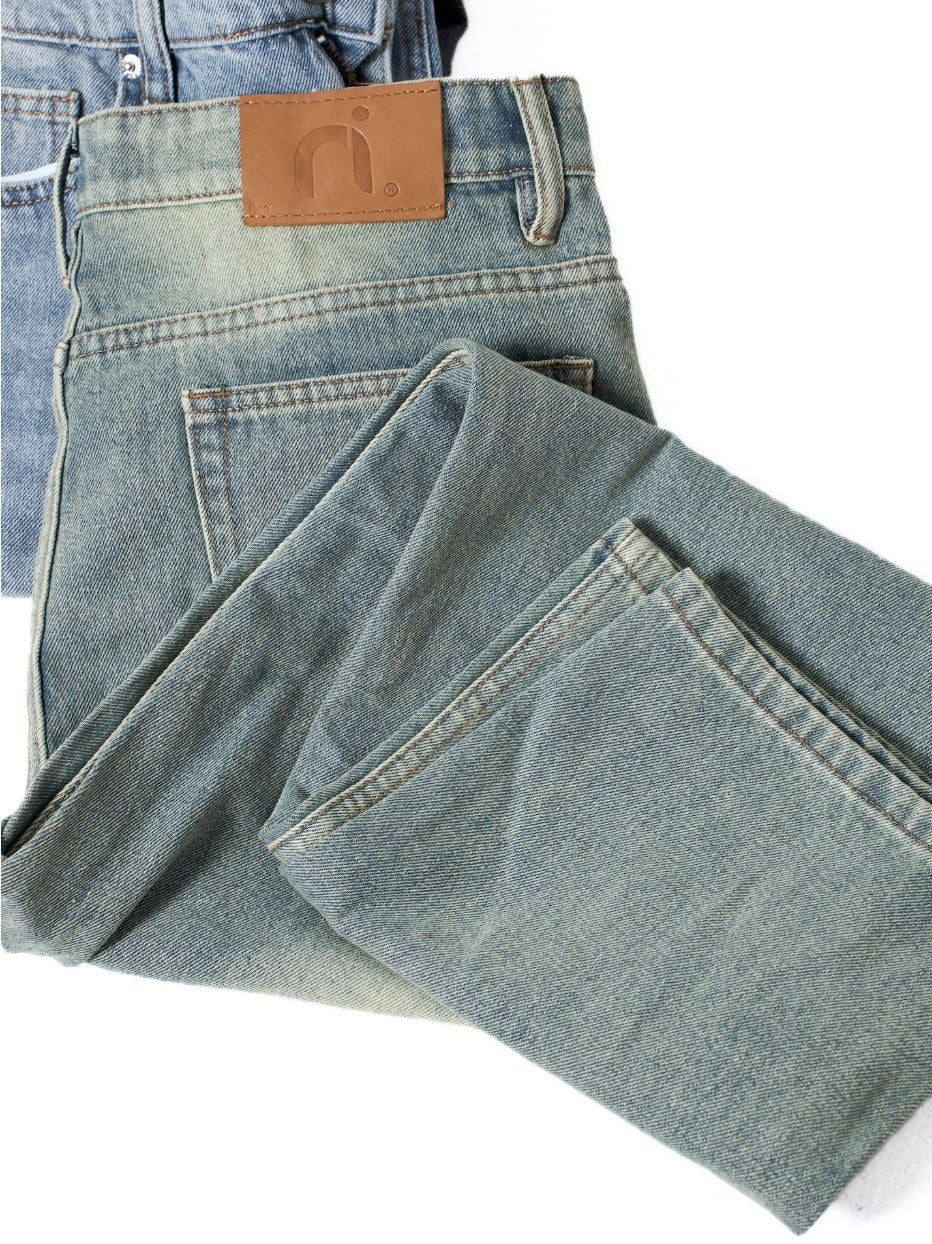  Quần jean straight moss 35 