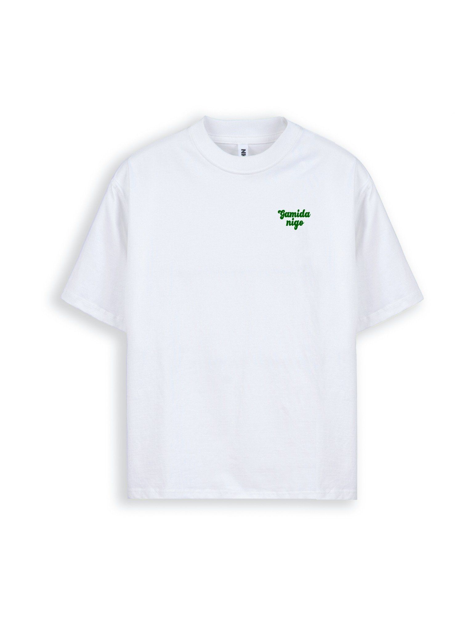  Áo tay lỡ gamida nigo trắng 