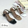 Sandal 5p gót lép mũi vuông quai ngang mảnh - MS: S5-85005