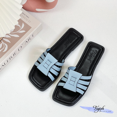  Dép mũi vuông 4 quai đan- MS: DX-25057 