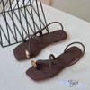 Sandal xẹp mũi vuông xỏ ngón 2 quai mảnh chéo  - MS: SX-25071