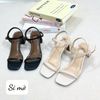 Sandal 5p gót lép mũi vuông quai ngang mảnh - MS: S5-85005