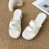 Dép 5cm đế đúc mũi vuông 2 quai gấp chéo - MS: D5-95001