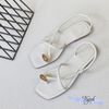 Sandal xẹp mũi vuông xỏ ngón 2 quai mảnh chéo  - MS: SX-25071