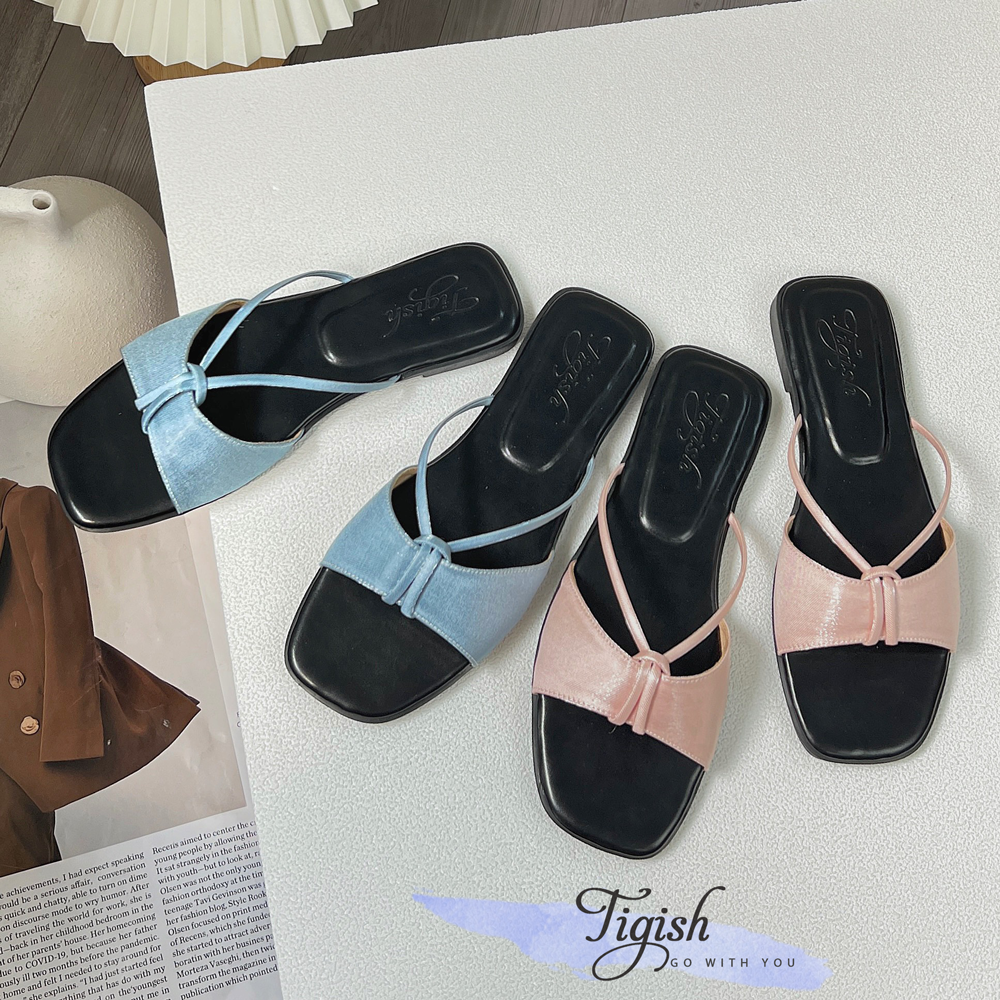 Dép xẹp mũi tròn quai ngang khuyết nối dây giữa - MS: DX-25059