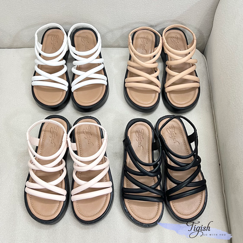  Sandal 3cm mũi tròn 5 quai ngang chéo - MS: S3-25005 