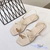 Sandal xẹp mũi vuông xỏ ngón 2 quai mảnh chéo  - MS: SX-25071