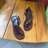 Sandal xẹp mũi tròn bầu xỏ ngón 1 quai chéo liền hậu thun - MS: SX-25094