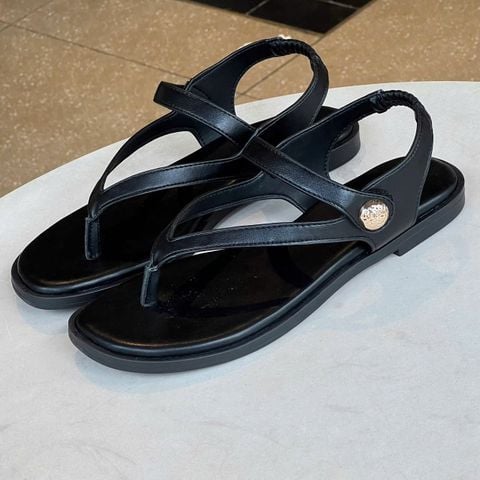  Sandal mũi tròn kẹp ngón phối quai ngang khóa hậu thun - MS: SX-58010 