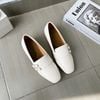 Cao gót 3cm mũi vuông nhỏ phối 2 khóa cài - da - MS: C3-62001