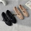 Búp bê mũi tròn quai ren hoa viền si phối quai ngang mảnh khóa cài - MS: BBX-01042