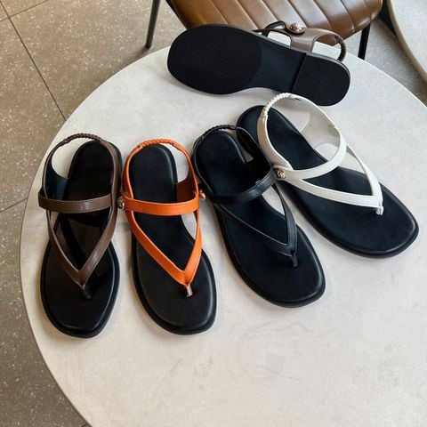  Sandal mũi tròn kẹp ngón phối quai ngang khóa hậu thun - MS: SX-58010 