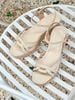 Sandal xuồng cối 7cm mũi vuông 4 quai đan nhau - MS: X7-01005