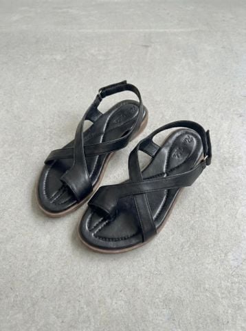  Sandal mũi tròn xỏ ngón 2 quai chéo hậu xé dán - MS: SX-10009 