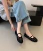 Búp bê mũi tròn quai ren hoa viền si phối quai ngang mảnh khóa cài - MS: BBX-01042