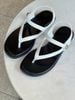 Sandal mũi tròn kẹp ngón phối quai ngang khóa hậu thun - MS: SX-58010