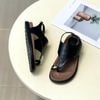 Sandal 2cm mũi tròn xỏ ngón khóa quai cánh diều hậu khóa - MS: S2-25004