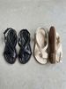 Sandal mũi tròn xỏ ngón 2 quai chéo hậu xé dán - MS: SX-10009