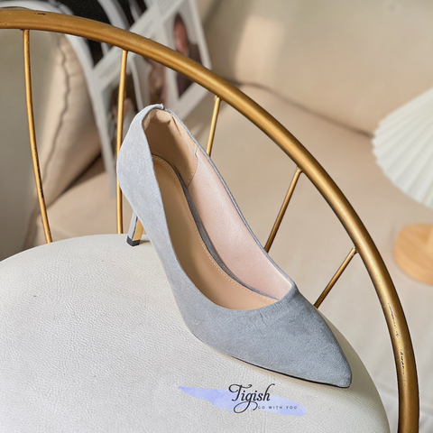  Cao gót 6p gót nhọn mũi nhọn trơn- MS: C6-22005 