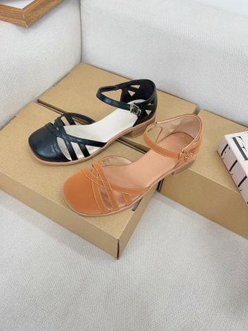  Sandal rọ si 3cm bít mũi mũi tròn 3 quai đan - MS: S3-01007 