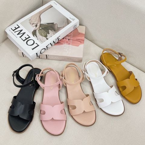  Sandal xẹp mũi tròn quai chữ H - MS: SX-58007 