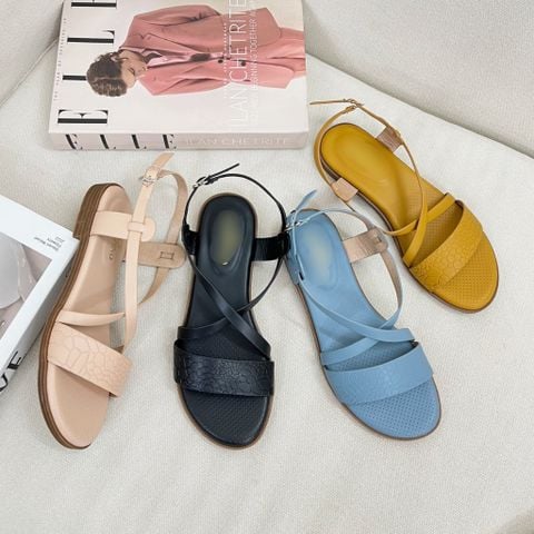  Sandal xẹp bảng ngang phối 2 quai chéo nhỏ - MS: SX-58003 