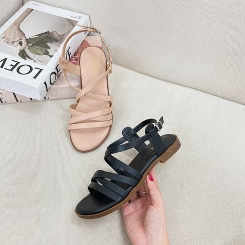  Sandal xẹp 3 quai mảnh ngang chéo - MS: SX-58002 