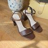 Sandal 8cm gót trụ quai ngang si kim tuyến - MS: S8-23017