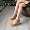 Sandal Xuồng cối 7cm mũi tròn bít mũi hậu bít - MS: X7-01003