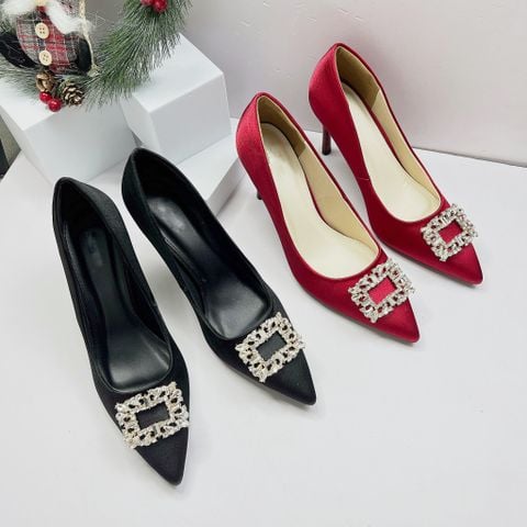  Cao gót 9cm gót nhọn mũi nhọn phối khóa - MS: C9-10001 