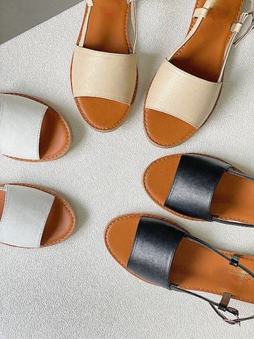  Sandal da mũi tròn bảng ngang nối hậu - MS: SX-01087 